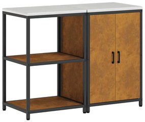 vidaXL Σετ Αποθήκευσης Κουζίνας με ράφι με αποθήκευση 2 pcs Σκ rusty