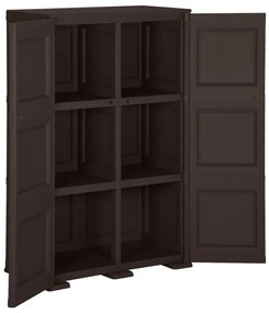 vidaXL Πλαστικό Ντουλάπι Καφέ 79 x 43 x 125 εκ. με Σχέδιο Ξύλου