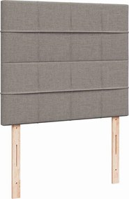 vidaXL Κρεβάτι Boxspring με Στρώμα Taupe 120x200 εκ. Υφασμάτινο