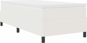 vidaXL Κρεβάτι με ελατήρια Κρέμα και Λευκό 90 x 190 cm