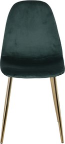 CELINA Καρέκλα Χρώμιο Χρυσό, Ύφασμα Velure, Απόχρωση Forest Green   4τμχ