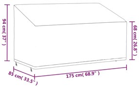 ΚΑΛΥΜΜΑ ΤΡΙΘΕΣΙΟΥ ΠΑΓΚΟΥ ΜΑΥΡΟ 175X85X68/94ΕΚΎΦΑΣΜΑ OXFORD 420D 359660