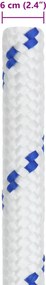 vidaXL Σχοινί Boat 60 χιλ. 10 m Λευκό και Μπλε polypropylene