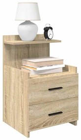 vidaXL Κομοδίνο με 2 Συρτάρια Χρώμα Sonoma Δρυς 40x36,5x62 εκ.