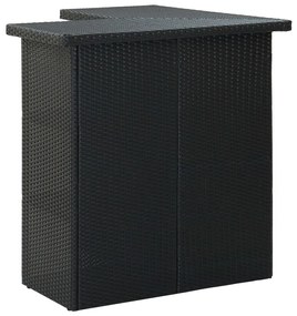 Τραπέζι Μπαρ Γωνιακό Μαύρο 100x50x105 εκ. από Συνθετικό Ρατάν - Μαύρο