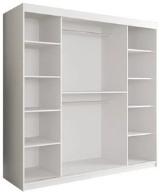 Ντουλάπα Hartford 262, Ματ άσπρο, Λευκό μάρμαρο, 200x200x62cm, 159 kg, Πόρτες ντουλάπας: Ολίσθηση, Αριθμός ραφιών: 9, Αριθμός ραφιών: 9 | Epipla1.gr