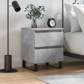 vidaXL Κομοδίνο Γκρι Σκυροδέματος 40 x 35 x 50 εκ. από Επεξεργ. Ξύλο