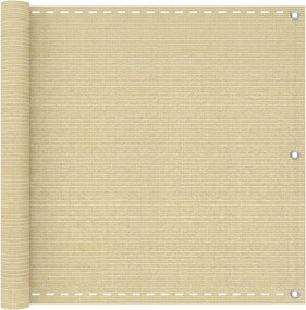 VidaXL Οθόνη Μπαλκονιού Ορθογώνιος 75 x 700 cm HDPE και Αλουμίνιο Μπεζ