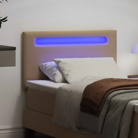 vidaXL LED κεφαλάρι Καπουτσίνο 100 cm Τεχνητό Δέρμα