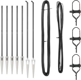 vidaXL Στύλος Περιφράξεων 7 pcs Γκρι Ατσάλι