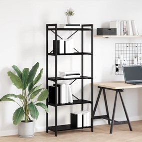 vidaXL Βιβλιοθήκη Μαύρη δρυς 60 x 30 x 153 εκ Επεξεργασμένο ξύλο