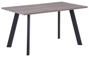 Τραπέζι Baxter ΕΜ817,1 140x80x75cm Sonoma Oak-Black Μελαμίνη,Μέταλλο