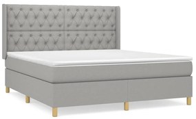 vidaXL Κρεβάτι Boxspring με Στρώμα Αν. Πράσινο 160x200εκ Υφασμάτινο