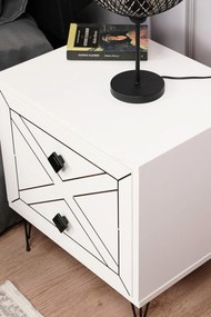 Κομοδίνο Λευκό FLUGRAS 50x40x55