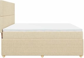 vidaXL Κρεβάτι Boxspring με Στρώμα Κρεμ 180x200 εκ. Υφασμάτινο