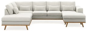 Γωνιακός Καναπές Seattle K121, Beige, 295x202x85cm, Πόδια: Ξύλο | Epipla1.gr