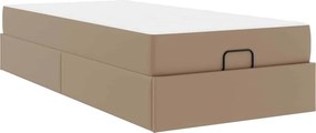 vidaXL Σκελετός κρεβατιού με στρώμα Άλλο 2 pcs Ώχρα PVC