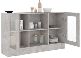 vidaXL Βιτρίνα Γκρι Σκυροδέματος 120 x 30,5 x 70 εκ. από Επεξ. Ξύλο
