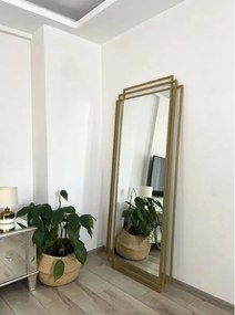 Διακοσμητικός Καθρέφτης Δαπέδου με Χρυσό Πλαίσιο 180x80 cm