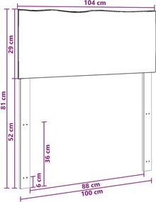 vidaXL Κεφαλάρι με φυσική άκρη ROSTOCK Λευκό 100 εκ.