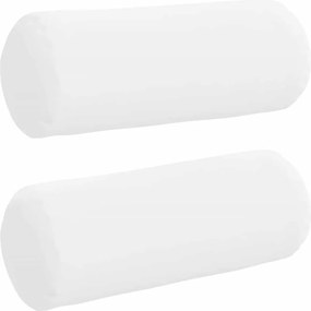 vidaXL Μαξιλάρια Στήριγμα 2 pcs Λευκό Ø 15 x 40 εκ ύφασμα