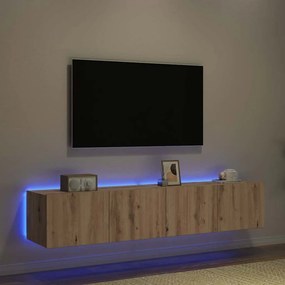 vidaXL Ντουλάπι Τηλεόρασης Τοίχου 2 pcs Artisan Oak 80 x 35 x 31 cm