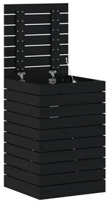 vidaXL Καλάθι Ρούχων Μαύρο 44 x 44 x 66 εκ. από Μασίφ Ξύλο Πεύκου