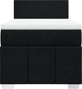 vidaXL Κρεβάτι Boxspring με Στρώμα Μαύρο 90x190 εκ.Υφασμάτινο
