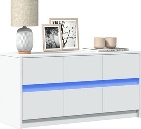 vidaXL Έπιπλο Τηλεόρασης με LED Λευκό 100x34x50 εκ. από Επεξ. Ξύλο
