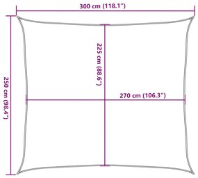 Πανί Σκίασης Καφέ 2,5 x 3 μ. από HDPE 160 γρ./μ² - Καφέ