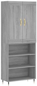 vidaXL Ντουλάπι Γκρι Sonoma 69,5 x 34 x 180 εκ. Επεξεργασμένο Ξύλο