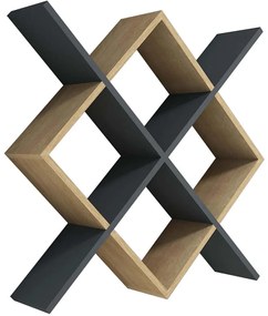 Ραφιέρα Τοίχου Semo 835PUQ1642 79x19,6x79cm Oak-Anthracite