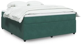 Κρεβάτι Boxspring με Στρώμα Σκούρο Πράσινο 180x200εκ. Βελούδινο - Πράσινο