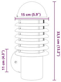 Φωτιστικό Τοίχου Εξωτερικού Χώρου Μαύρο από Ανοξείδωτο Ατσάλι - Μαύρο