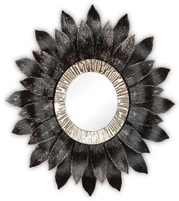Καθρέπτης Τοίχου Στρογγυλός Lilly 1670102 Φ60cm Black Mirrors & More Metal, Glass