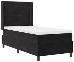 vidaXL Κρεβάτι με ελατήρια με κεφαλάρι Μαύρο 100 x 200 cm Βελούδο