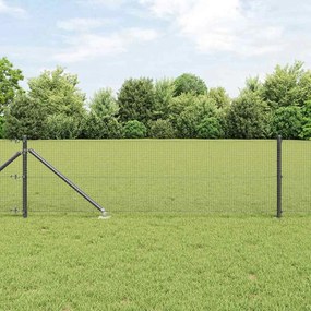 vidaXL Φράχτης με Στήλες. Γκρι 0.8 x 10 m Ατσάλι