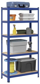 vidaXL Ραφιέρα Γωνιακή 5 Επιπέδων Μπλε από Ατσάλι &amp; Επεξεργασμένο Ξύλο