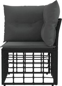 vidaXL Μονάδα Γωνιακού Καναπέ Εξωτερικού Χώρου Modular Μαύρο