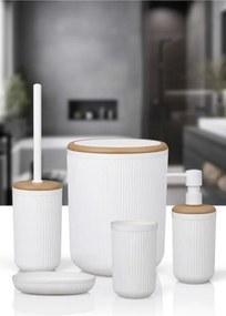 Stewehome Σετ μπάνιου 5 τεμαχίων στρογγυλό με ριγέ μαύρο