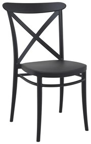 Καρέκλα Στοιβαζόμενη CROSS Μαύρο PP 51x51x87cm