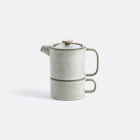 Κεραμική τσαγιέρα και φλιτζάνι με εφυάλωση, Calia