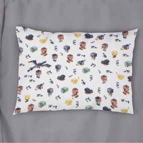 Μαξιλαροθήκη Παιδική Minecraft 566 White-Grey DimCol 35X45 100% Cotton