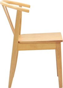 vidaXL Καρέκλα τραπεζαρίας 2 pcs Φυσικό Καθαρό Καουτσούκ