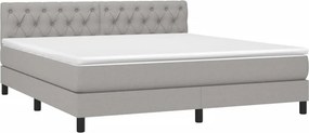 vidaXL Κρεβάτι Boxspring με Στρώμα &amp; LED Αν.Γκρι 160x200 εκ Υφασμάτινο