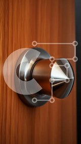 Intra Συλλεκτικό Ξύλινο Παζλ Plywood  4mm - Μοντέρνο πόμολο πόρτας σε ξύλινη πόρτα Σε Ξύλινο Κουτί - Διαστάσεις Puzzle: 10x10 cm – 25 κομμάτια