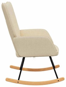 vidaXL Κουνιστή Πολυθρόνα Κρεμ Υφασμάτινη