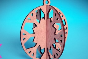 Intra απο ξύλο plywood 3mm-4mm πάχος Τρισδιάστατα χριστουγεννιάτικα στολίδια με λέιζερ | Δίασταση 8x8 cm INTRAFABR-71699127