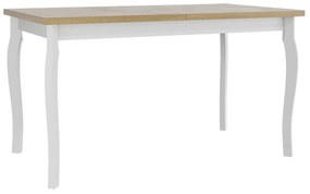 Τραπέζι Victorville 331, Sonoma οξιά, Άσπρο, 78x80x140cm, 34 kg, Επιμήκυνση, Πλαστικοποιημένη μοριοσανίδα, Ξύλο, Ξύλο: Οξιά | Epipla1.gr
