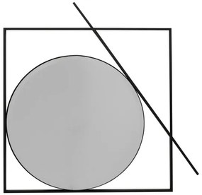 Καθρέφτης Τοίχου Miro Μαύρος 88x4x88εκ. - Μαύρο